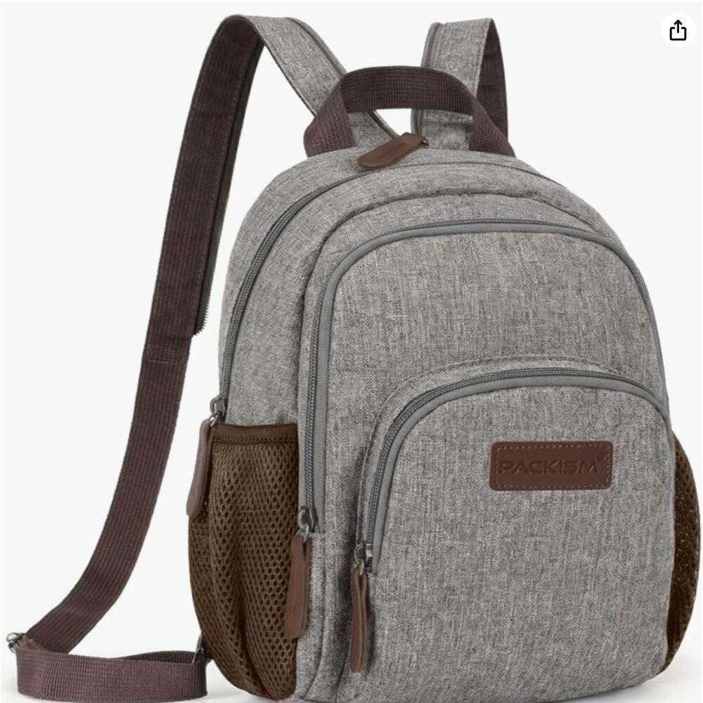 Small Backpack Purse for Women, Convertible Backpack Purse Sling Bag- Gray
